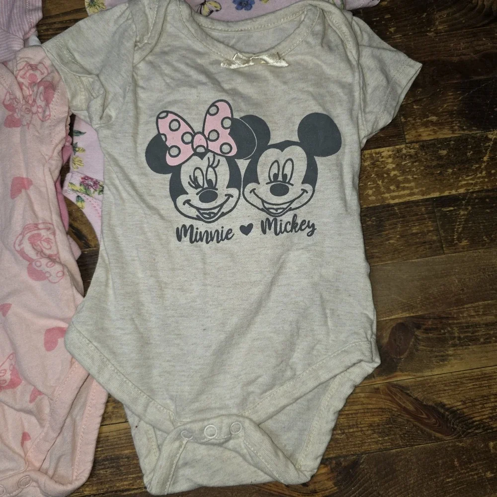 Baby Girl 6-9 Mo Bodysuit 9 pc Lot Pajamas Tops Pastels One Piece Bundle